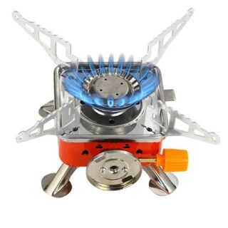 Portable Camping Gas Stove for Hiking Picnic Mini Butane Burner Folding Furnace Outdoor with Storage Bag