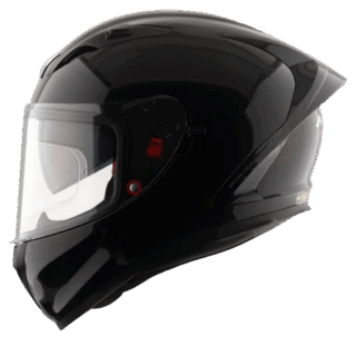 Street Solid Black ISI ECE DOT Certified Full Face Dual Visor Helmet