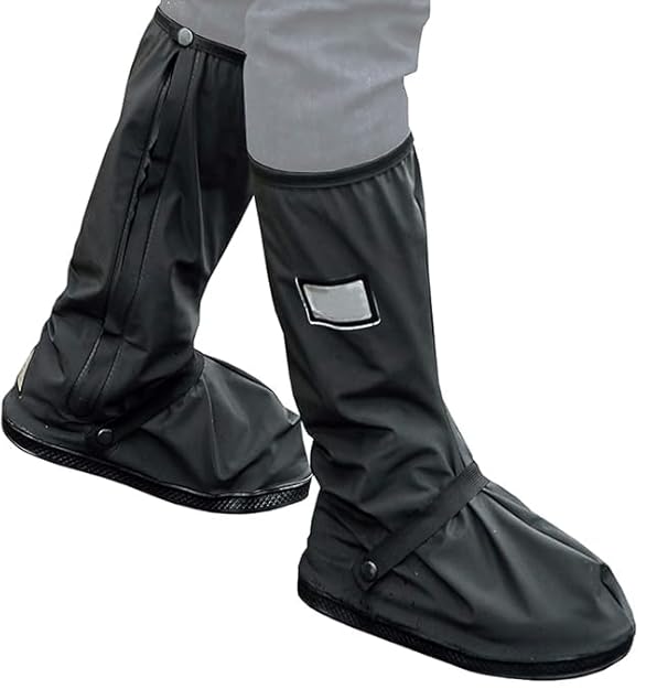 Waterproof Shoe Cover Protector for Men and Women - Reusable Anti-Slip Rubber (1-Pair, Black) - Image 2