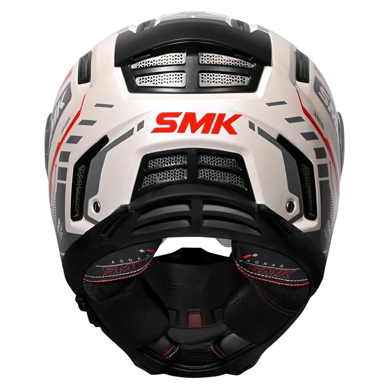 SMK Agnar TEKTRON Full Face Dual Visor Helmet, ISI, DOT & ECE 22.06 Certified, Pinlock 30 Insert - Image 3