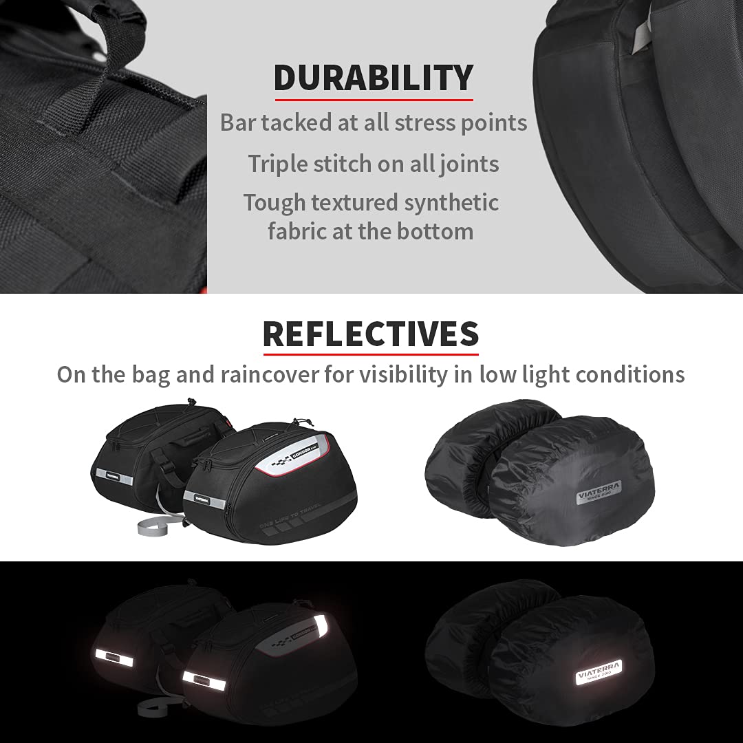 ViaTerra Condor 2UP Waterproof Saddlebag (64 LTR) |Compatible with All Bikes with Saddle Stay for Motorcycle - Image 6