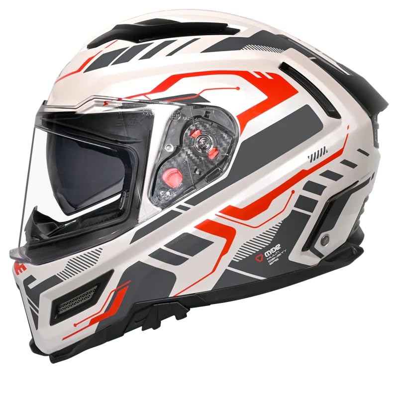 SMK Agnar TEKTRON Full Face Dual Visor Helmet, ISI, DOT & ECE 22.06 Certified, Pinlock 30 Insert - Image 5