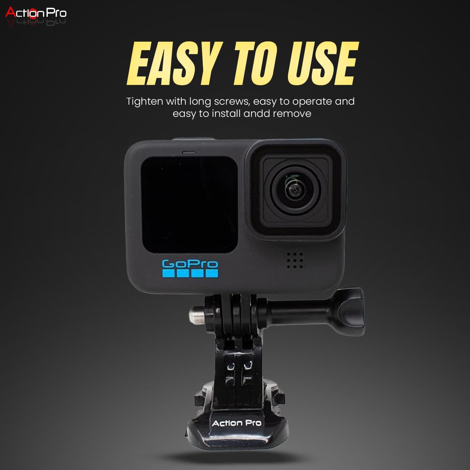 Action Pro Made in India Improved Tough J-Hook Quick Release Buckle Mount Compatible with GoPro Hero 13/12/11/10/9/8/7/6/5/4, AKASO, SJCAM, YI, DJI Osmo, Insta360, EKEN 4K & Other Action Cameras - Image 2