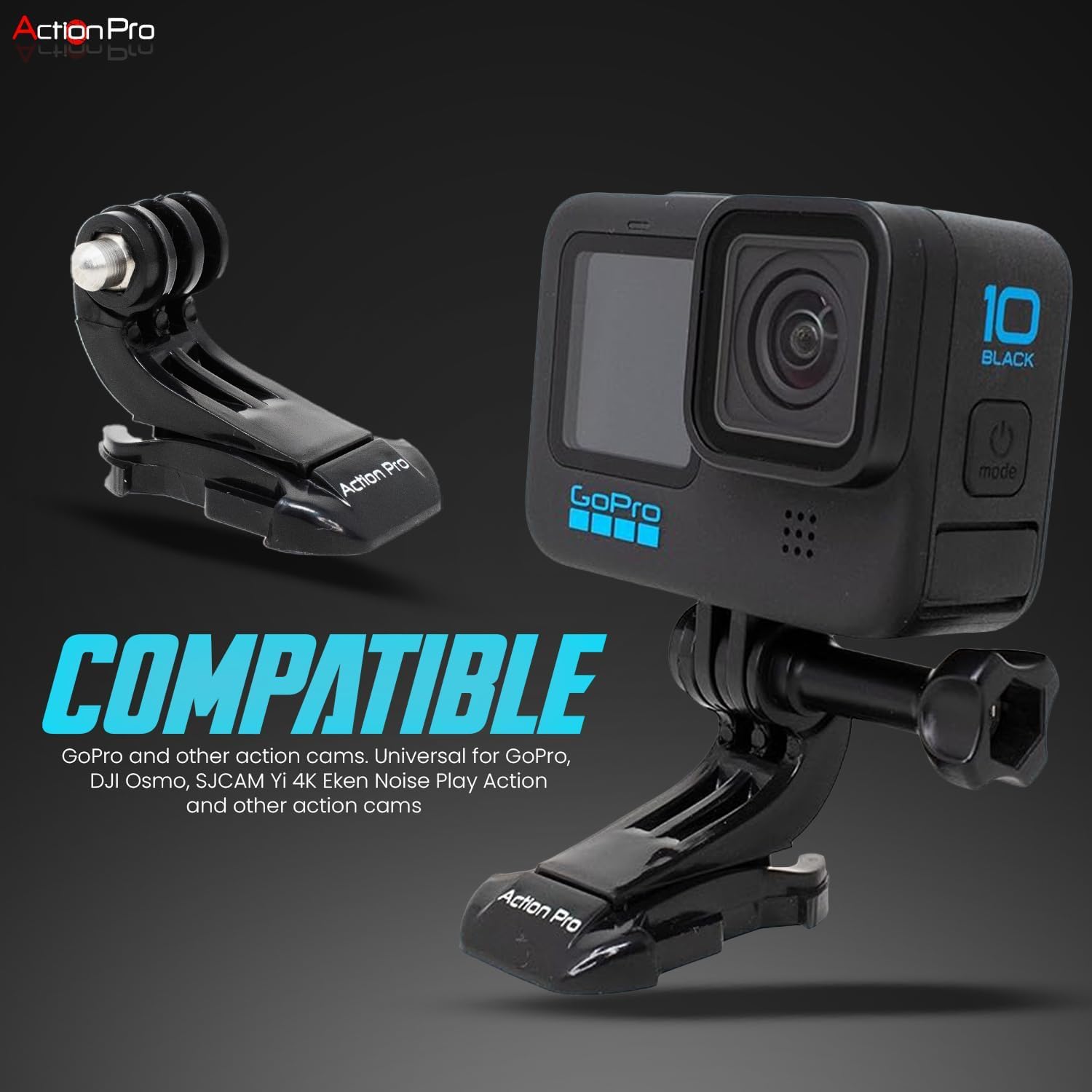 Action Pro Made in India Improved Tough J-Hook Quick Release Buckle Mount Compatible with GoPro Hero 13/12/11/10/9/8/7/6/5/4, AKASO, SJCAM, YI, DJI Osmo, Insta360, EKEN 4K & Other Action Cameras - Image 6