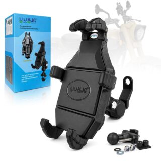 HJG SPIDER Mobile Holder Adjutable with Handlebar Mirror Fitting, Anti-Shake Mount,360° Ball Head Rotation