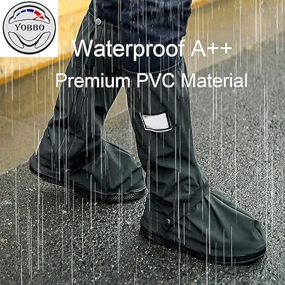 Waterproof Shoe Cover Protector for Men and Women - Reusable Anti-Slip Rubber (1-Pair, Black) - Image 5
