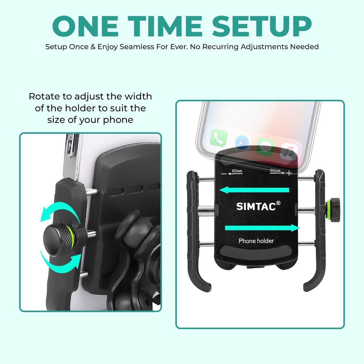 SIMTAC Super Grip Mobile Holder with Vibration Damper for Bikes/Scooters/Bicycle - Image 4