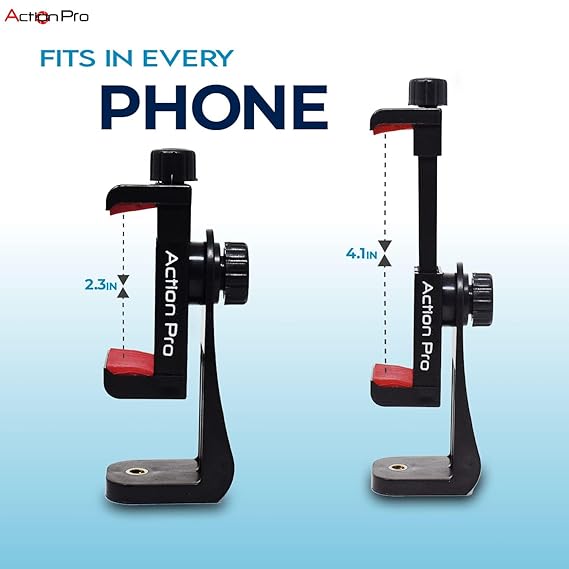 Action Pro Made in India (6-Month Warranty) Universal 360 Tripod Adapter | Phone Tripod Mount | Cell Phone Holder Mount Adapter Compatible with Xiaomi, Samsung, Vivo Realme, Oppo Apple, Micromax - Image 4