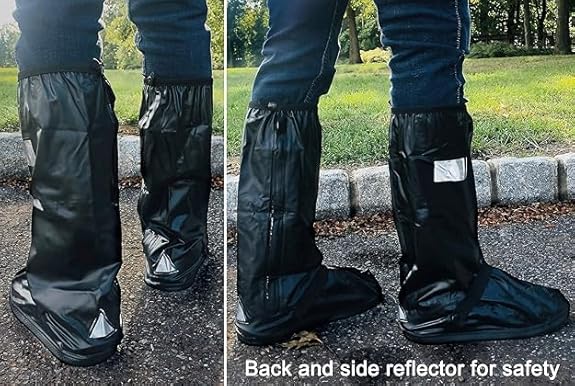 Waterproof Shoe Cover Protector for Men and Women - Reusable Anti-Slip Rubber (1-Pair, Black) - Image 4