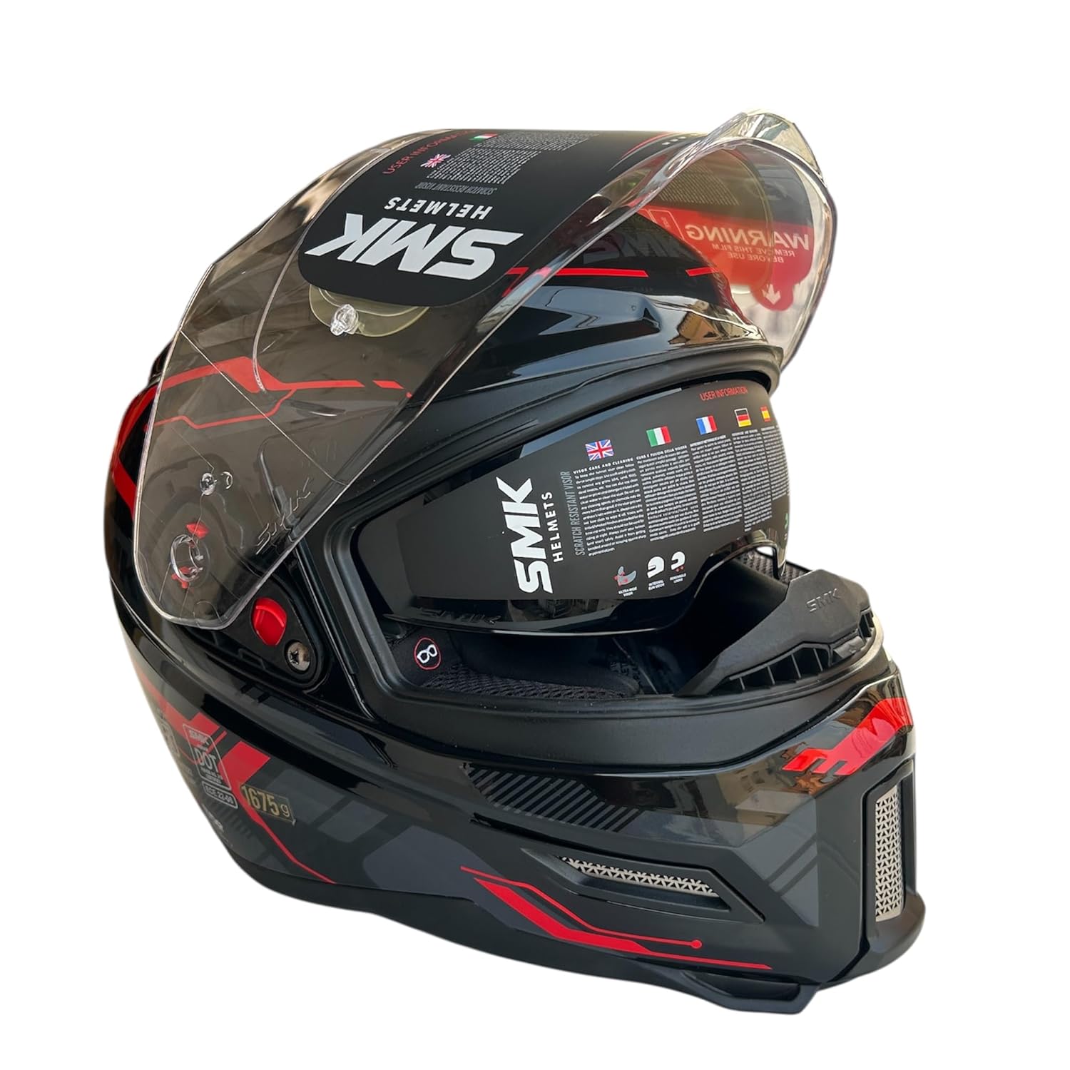 SMK Agnar TEKTRON Full Face Dual Visor Helmet, ISI, DOT & ECE 22.06 Certified, Pinlock 30 Insert - Image 4