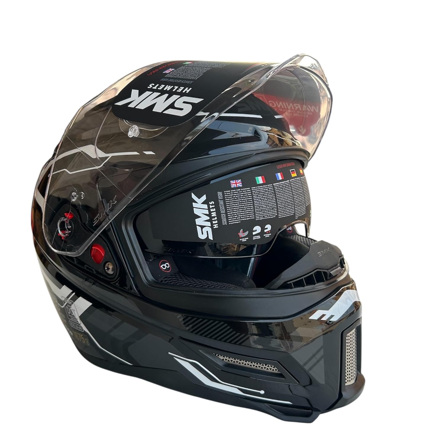SMK Agnar TEKTRON Full Face Dual Visor Helmet, ISI, DOT & ECE 22.06 Certified, Pinlock 30 Insert - Image 2