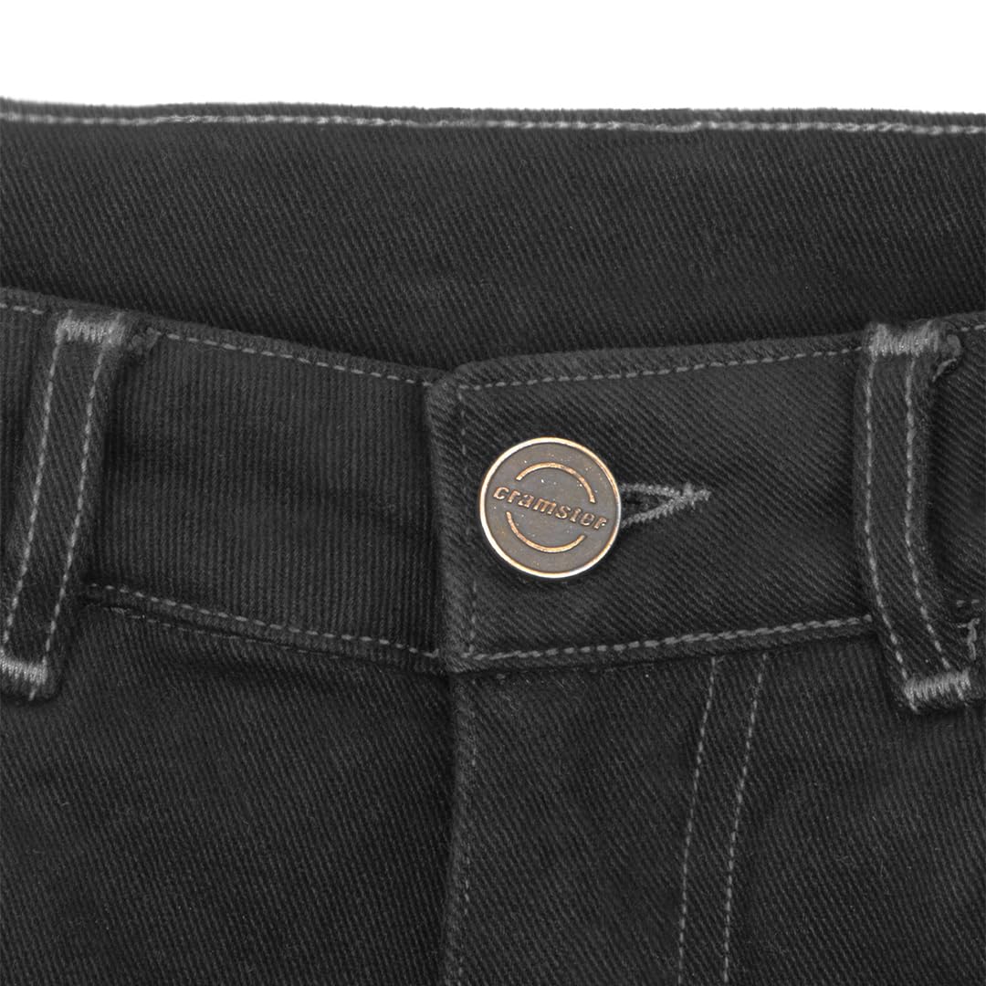 Cramster Velocity Motorcycle Jeans | Impact Protection | Abrasion Resistance | Classic 5-Pocket Design - Black, Medium - Image 4