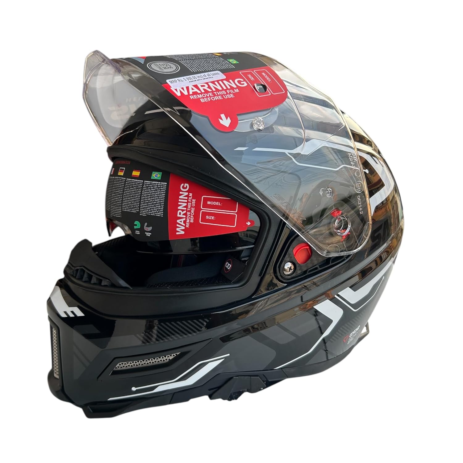 SMK Agnar TEKTRON Full Face Dual Visor Helmet, ISI, DOT & ECE 22.06 Certified, Pinlock 30 Insert - Image 5