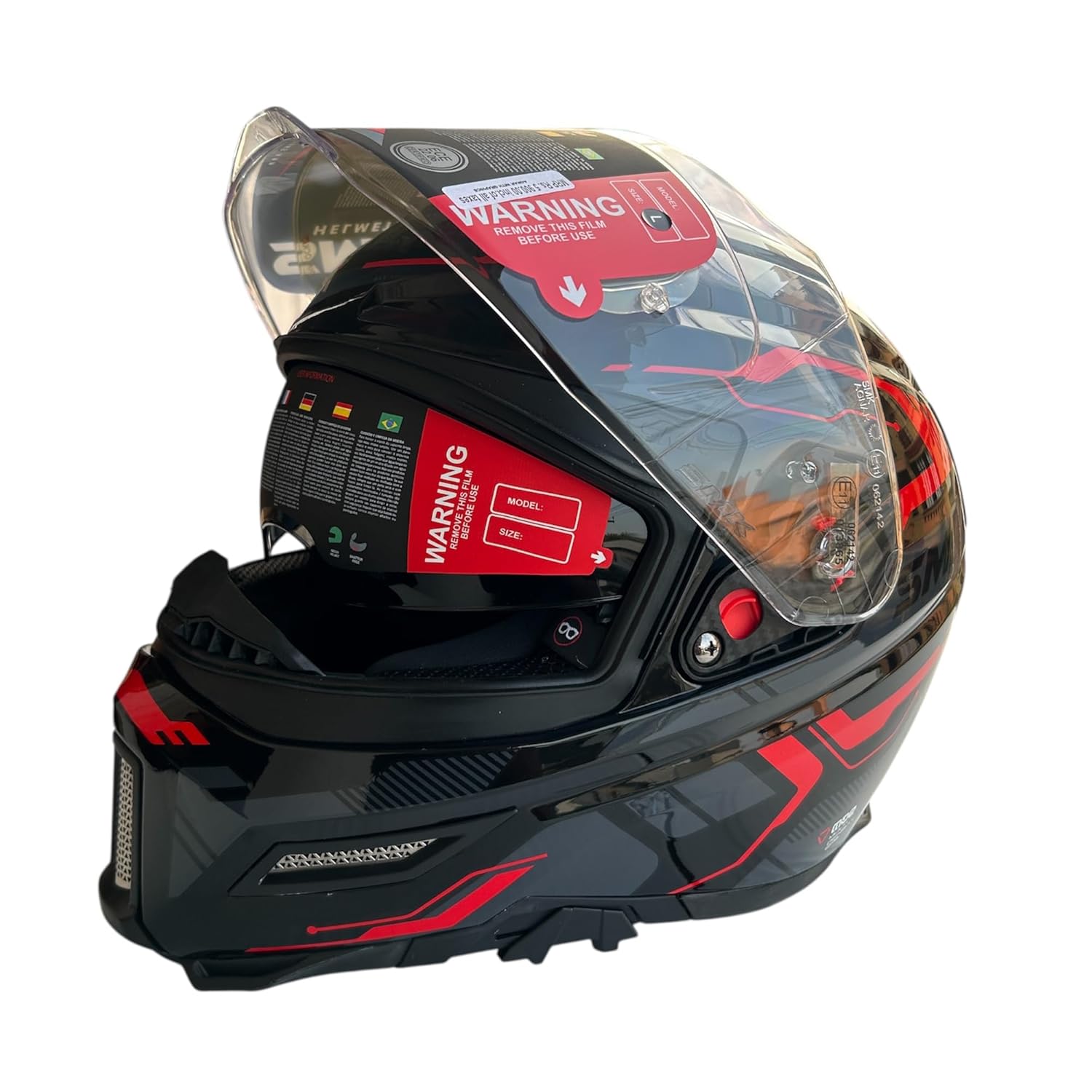 SMK Agnar TEKTRON Full Face Dual Visor Helmet, ISI, DOT & ECE 22.06 Certified, Pinlock 30 Insert - Image 3