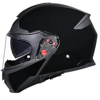 SMK Gullwing Solid Flip-up Full Face Helmet ISI, ECE22.06 and DOT Certified with Pinlock and Dual Visor