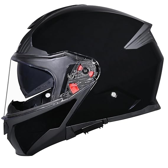 SMK Gullwing Solid Flip-up Full Face Helmet ISI, ECE22.06 and DOT Certified with Pinlock and Dual Visor