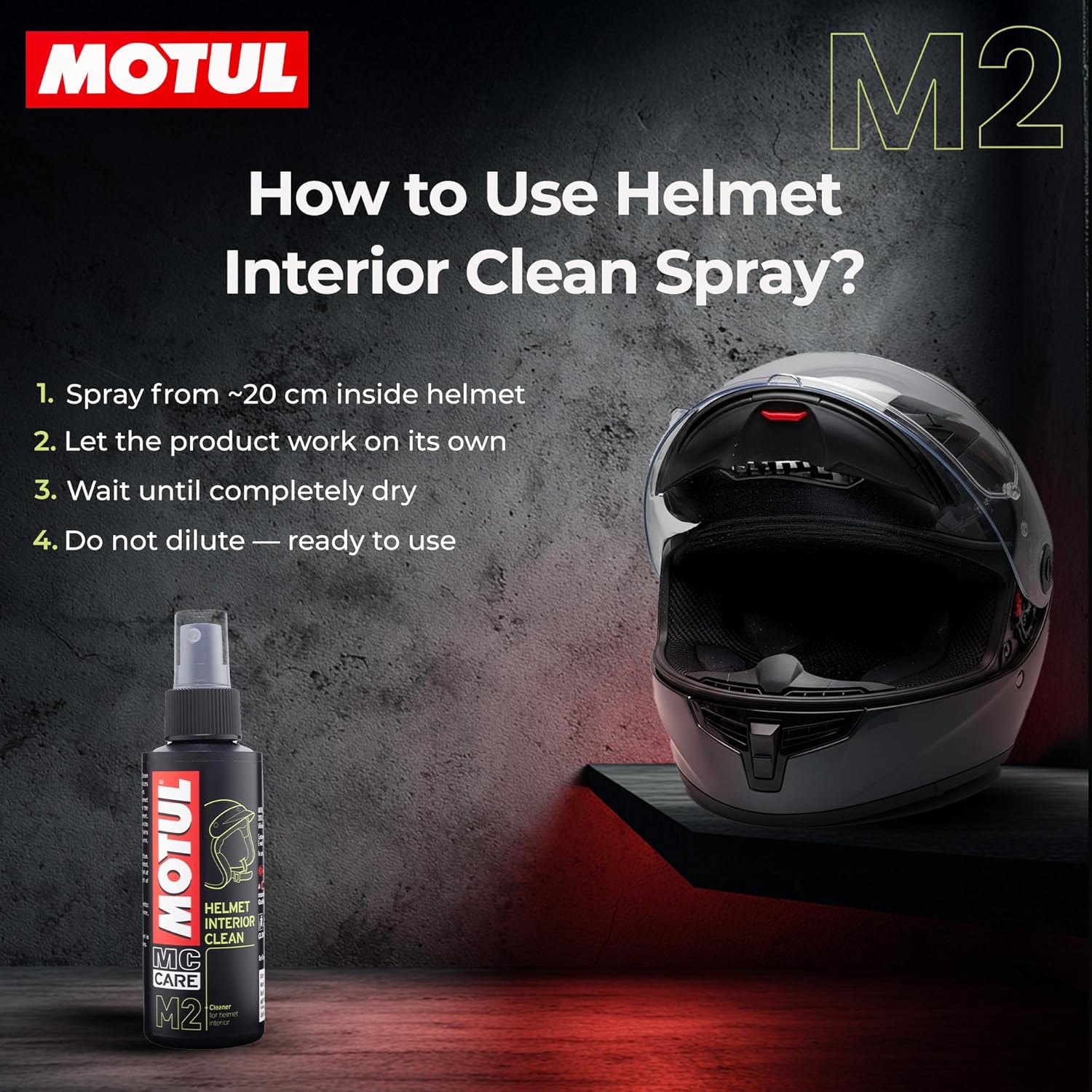 Motul Helmet Care Kit – Helmet Visor & Interior Cleaner Spray Anti-Bacterial - Image 5