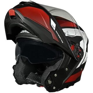 SMK Gullwing Sonic Flip-up Full Face Helmet ISI, ECE22.06 and DOT Certified with Pinlock and Dual Visor