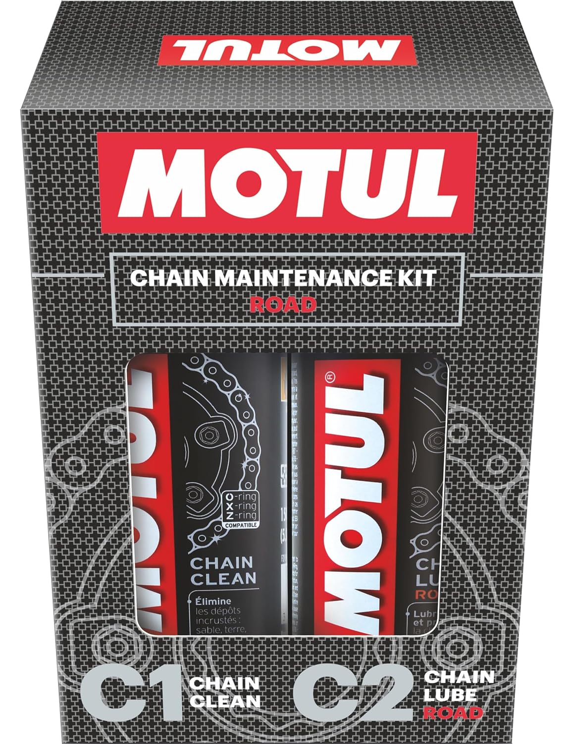 Motul Chain Lube & Chain Cleaner Combo for Bikes – C2 Lubrication + C1 Deep Cleaning Spray for Superior Chain Care, Suitable for All Motorcycles, 150 ml Eac