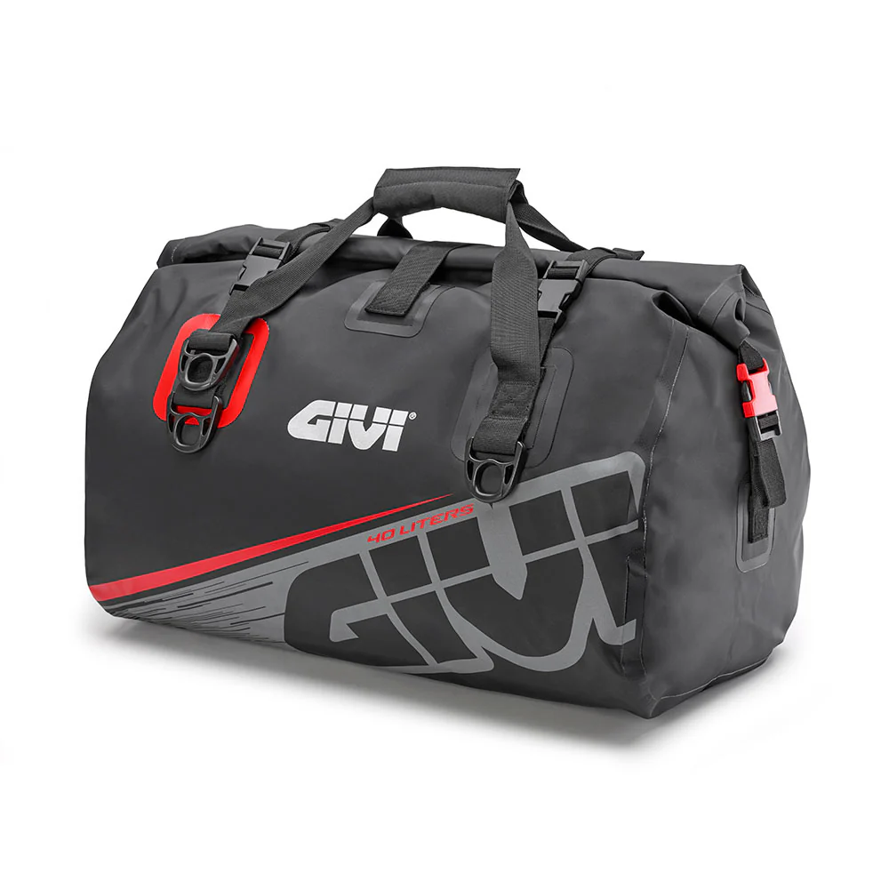 GIVI Waterproof Cylinder Tail Bag 40 Ltr Grey Red