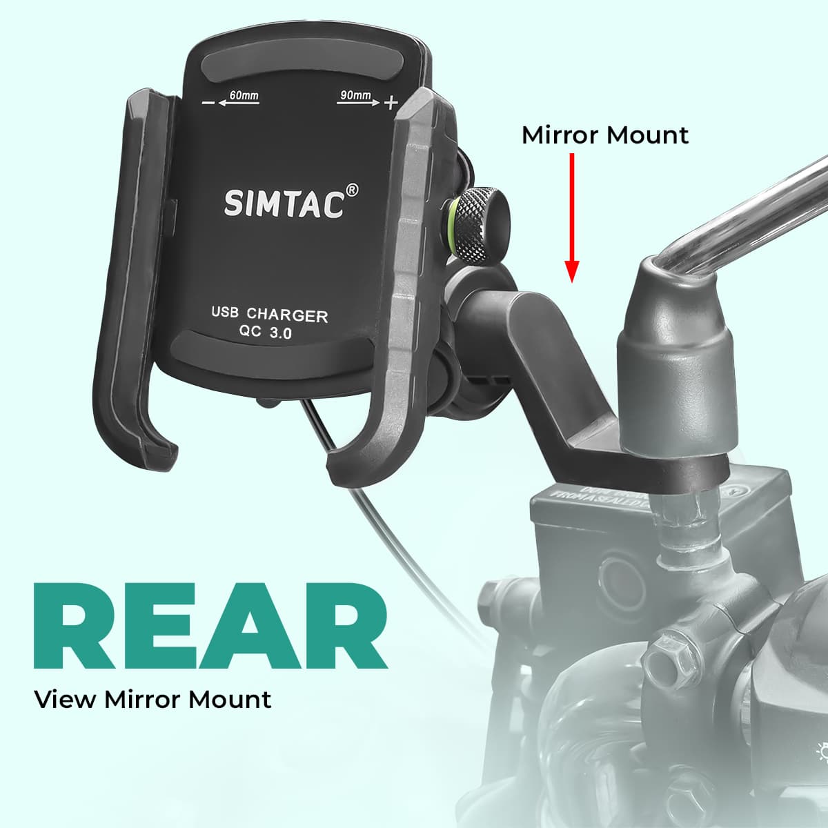 Simtac super grip with vibration damper & USB-A charger - Image 10