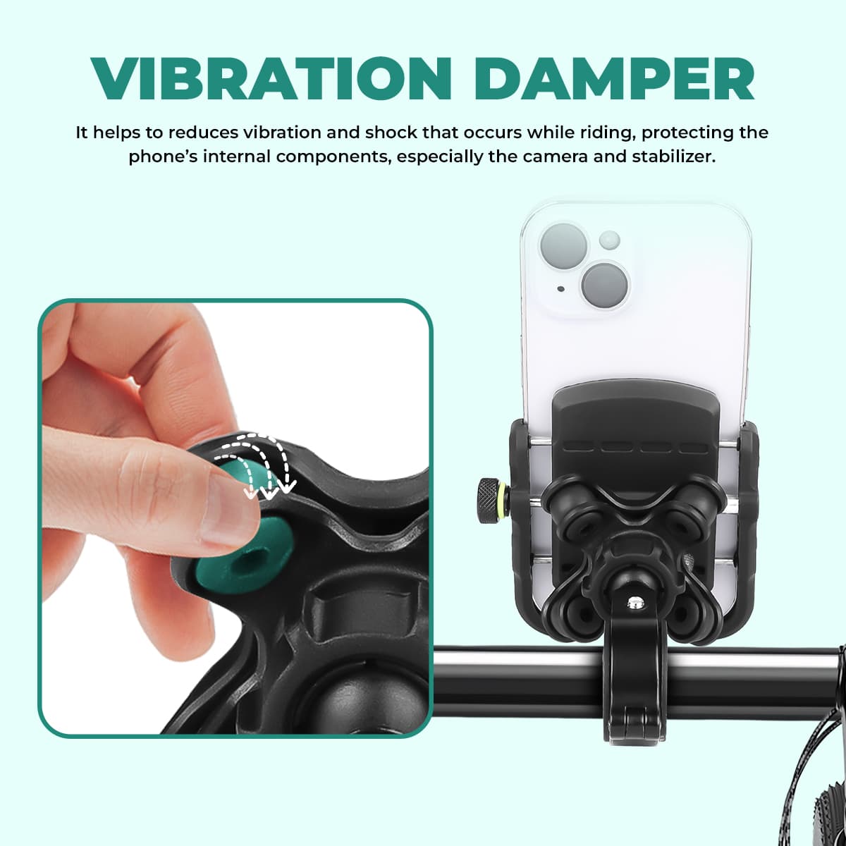 Simtac super grip with vibration damper & USB-A charger - Image 3