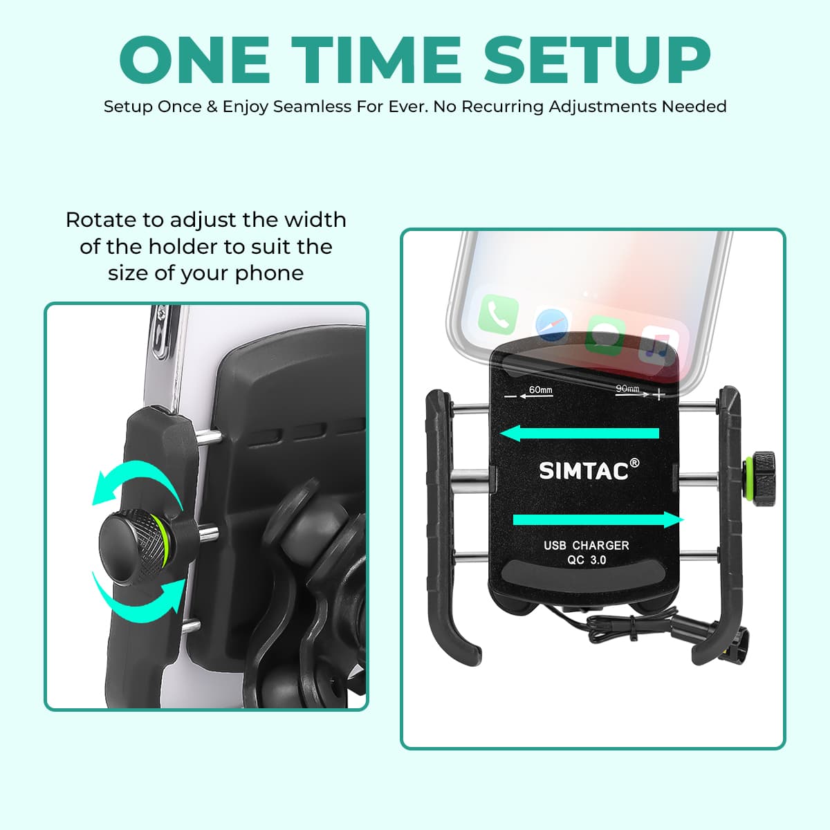 Simtac super grip with vibration damper & USB-A charger - Image 4