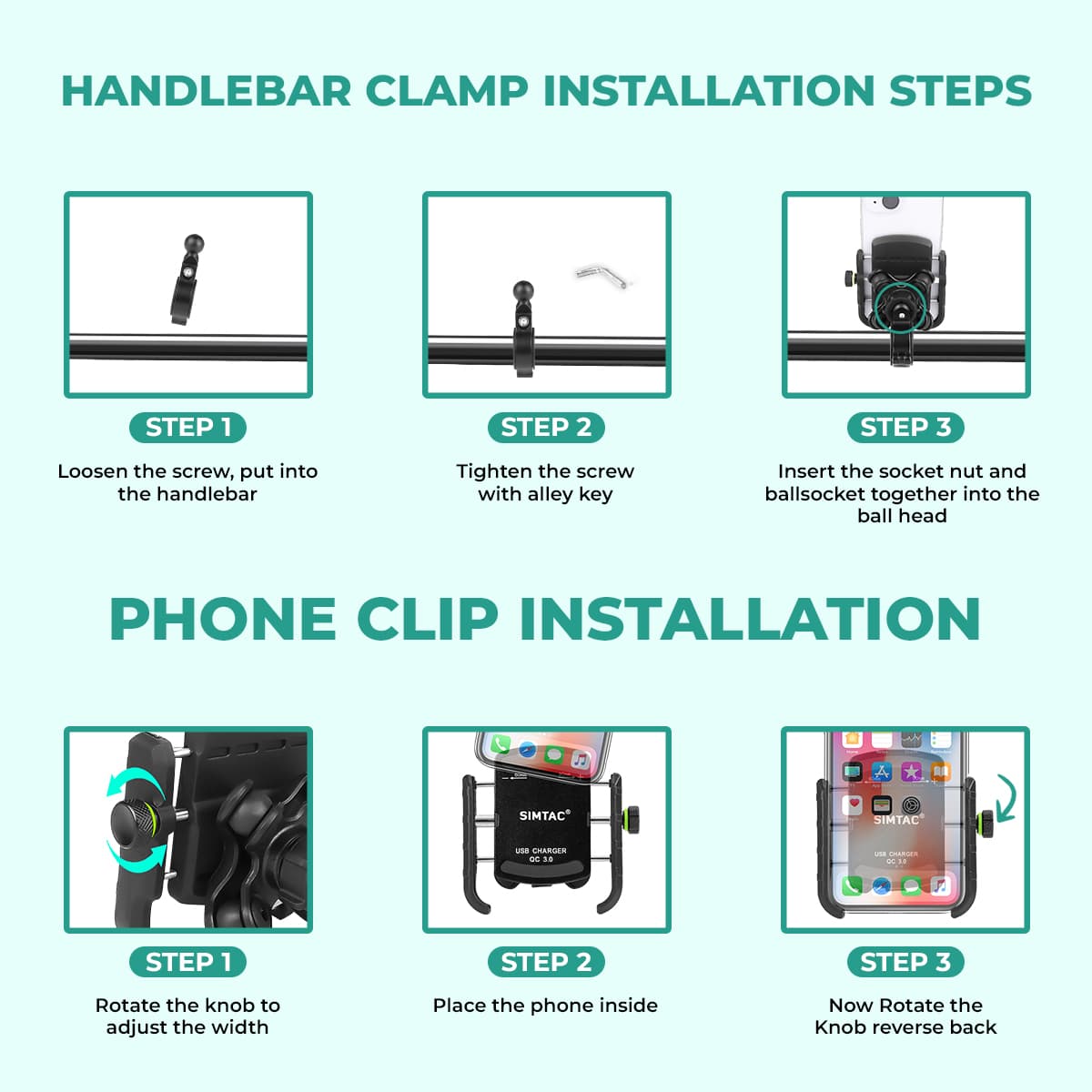 Simtac super grip with vibration damper & USB-A charger - Image 5