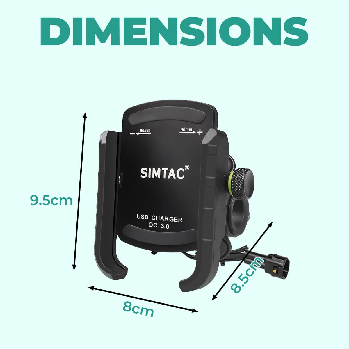 Simtac super grip with vibration damper & USB-A charger - Image 6