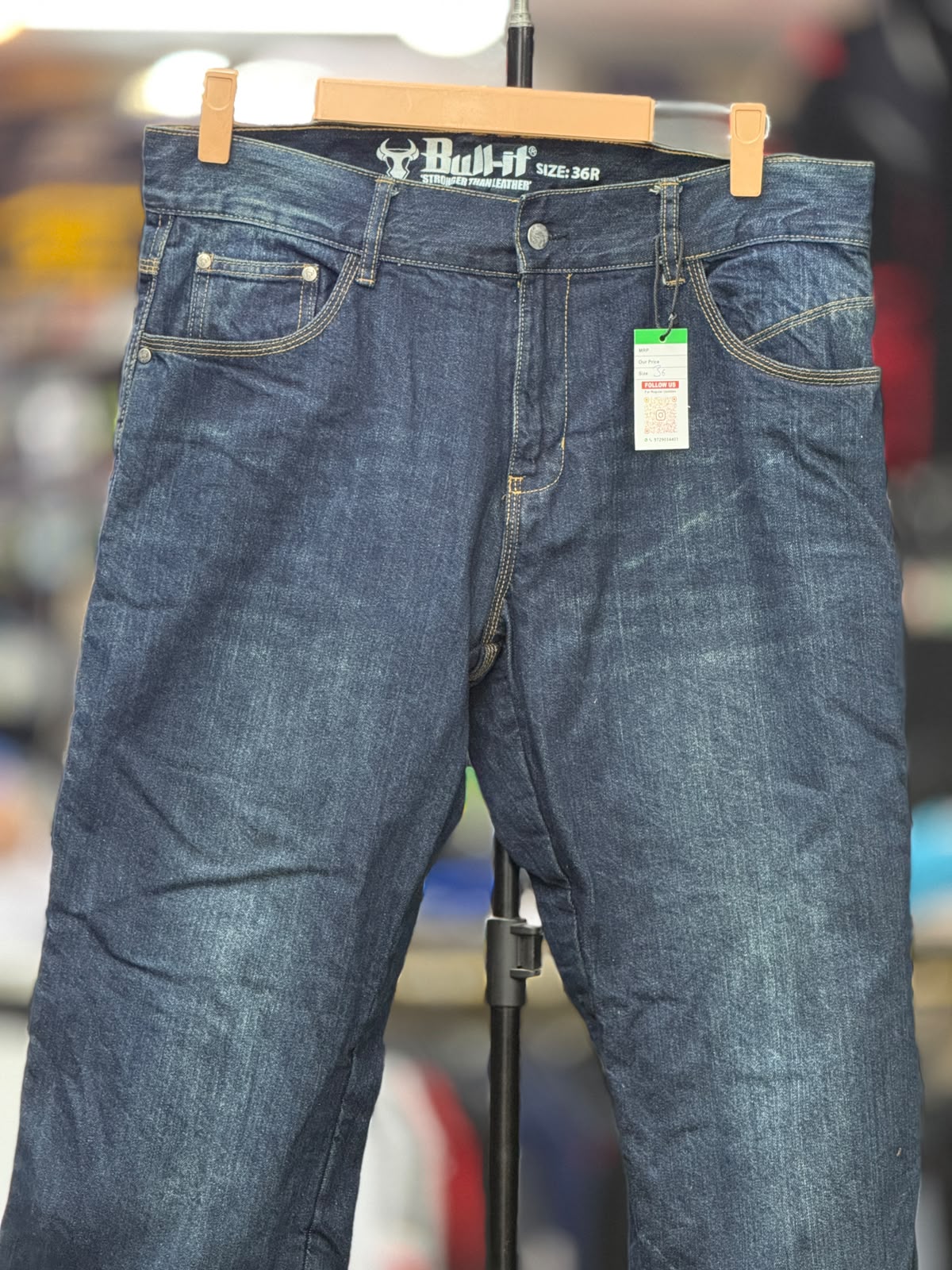 BULL IT RIDING DENIM RIDING PANT WITH LEVEL 2 PROTECTION SIZE 36 WAIST - Image 2