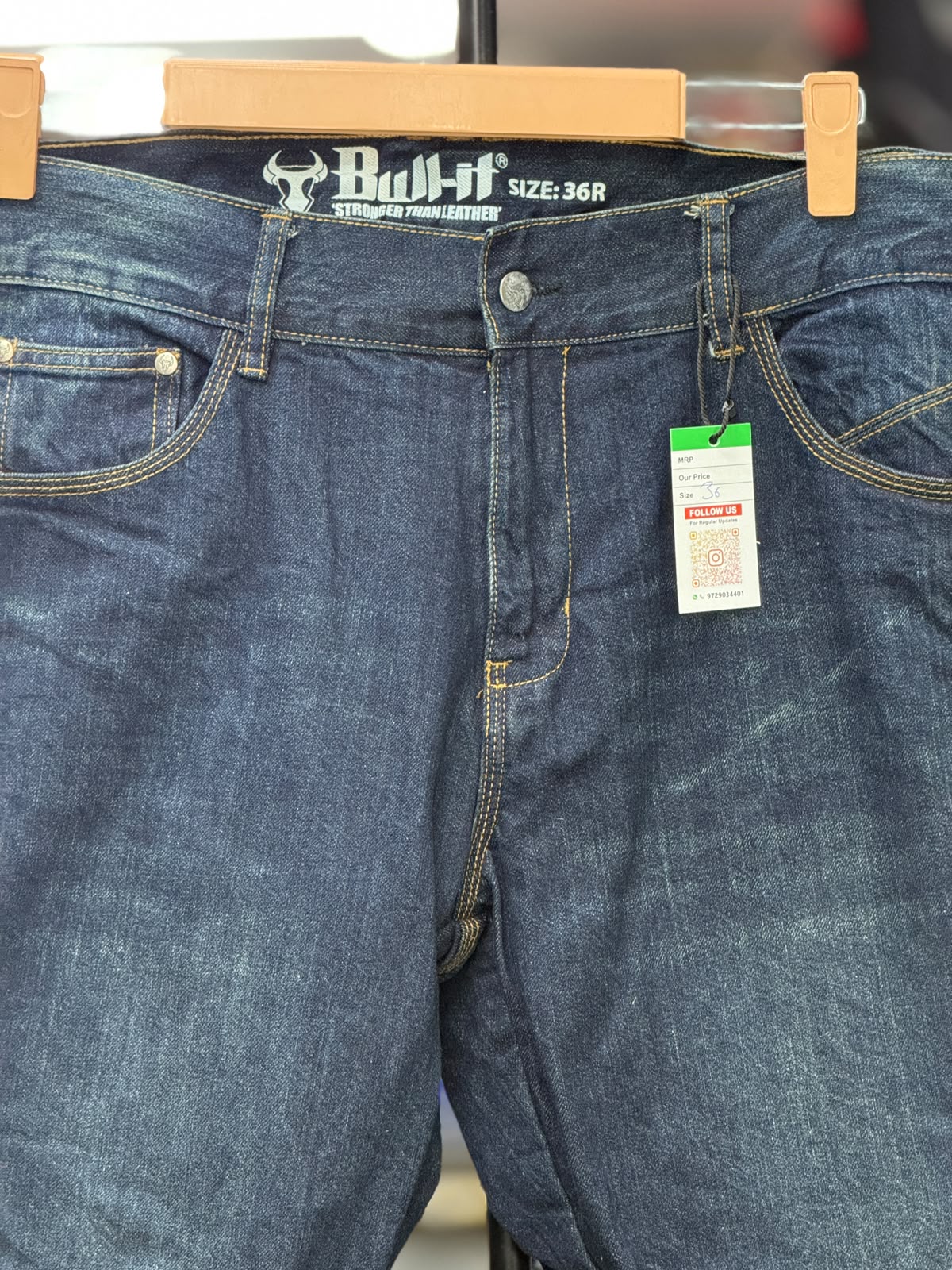BULL IT RIDING DENIM RIDING PANT WITH LEVEL 2 PROTECTION SIZE 36 WAIST - Image 3