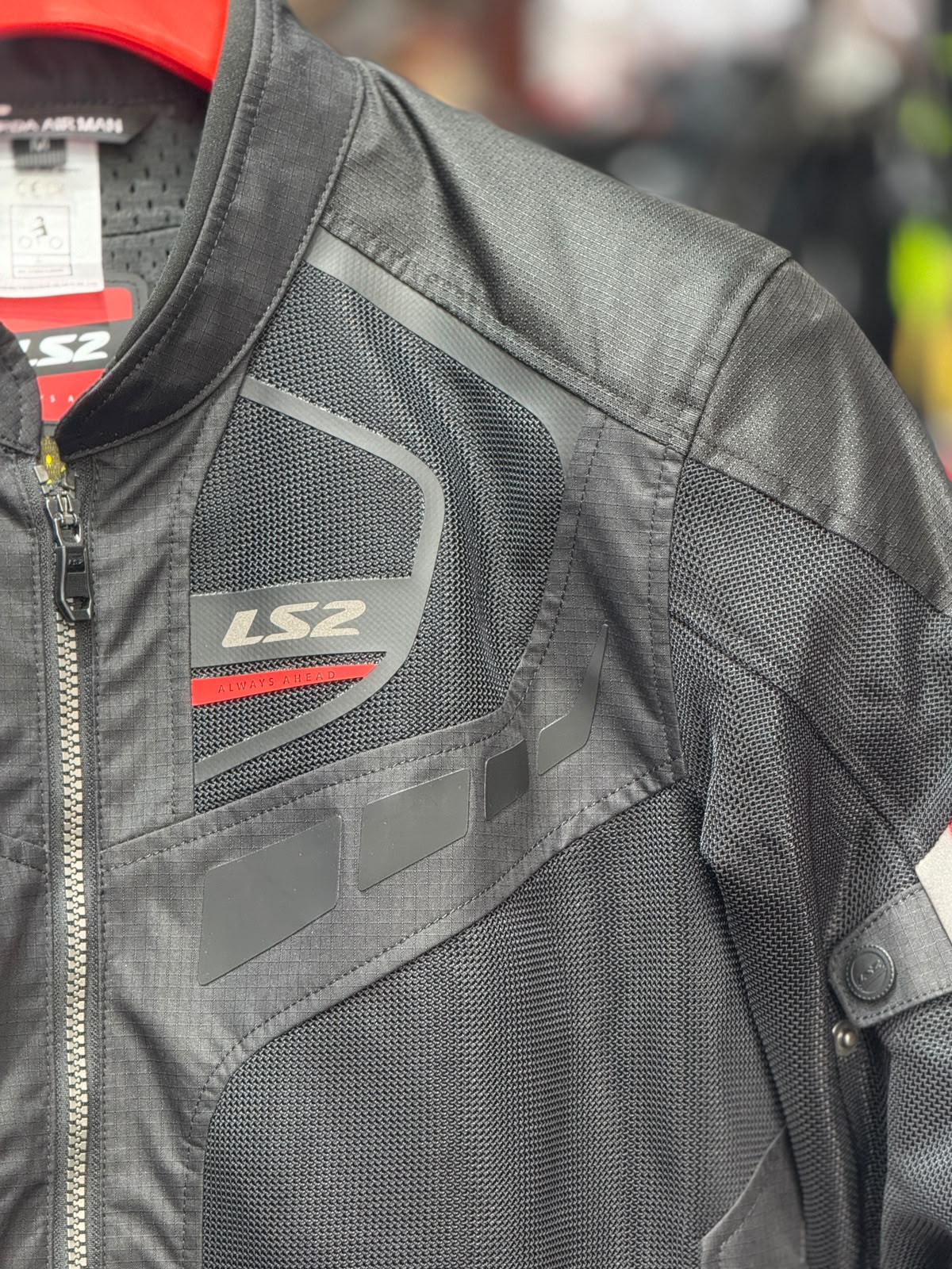 LS2 Garda Air Man Jacket Black Red - Image 4