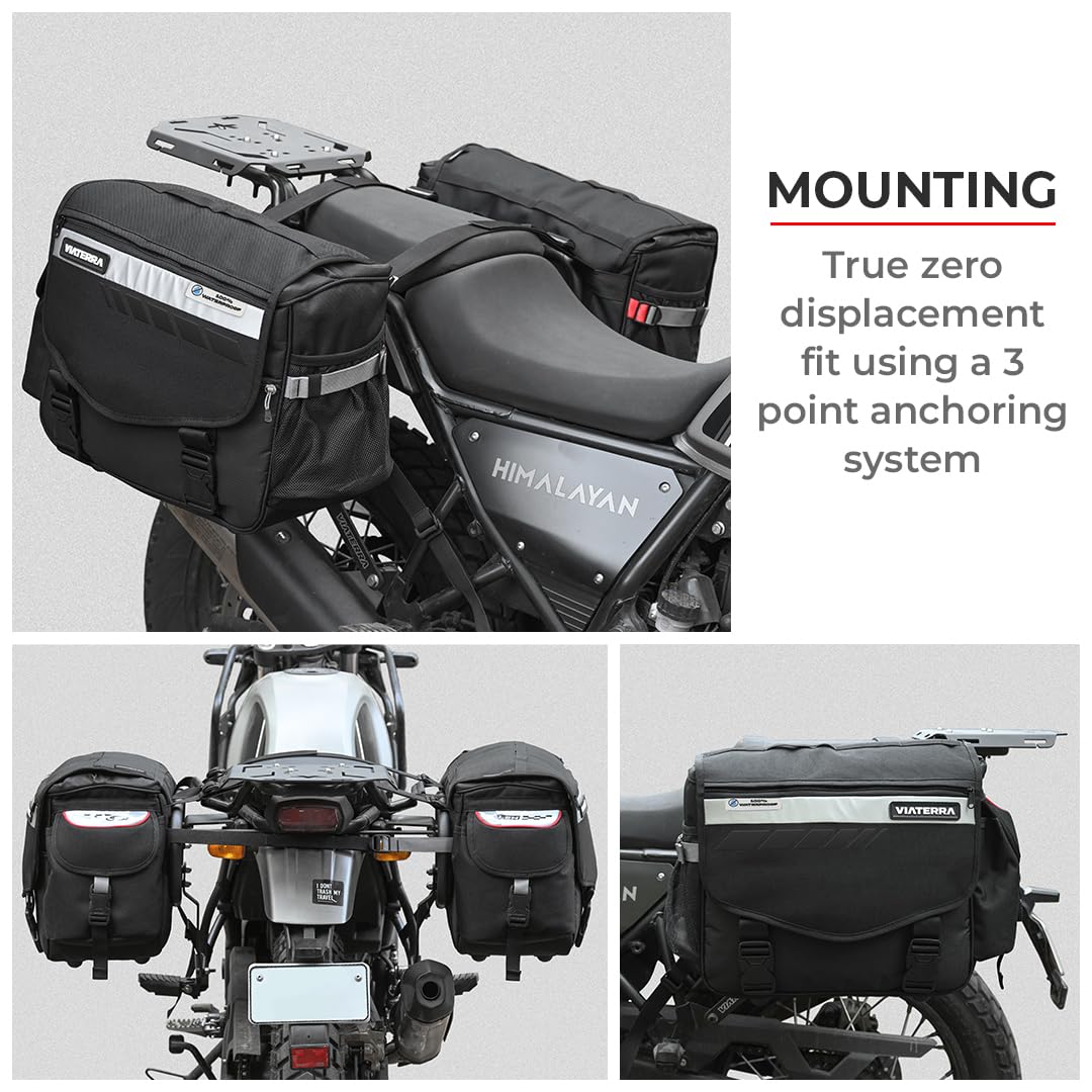 ViaTerra 100% Waterproof Leh Motorcycle Saddlebags for Straight exhausts (70 LTR) - Image 7