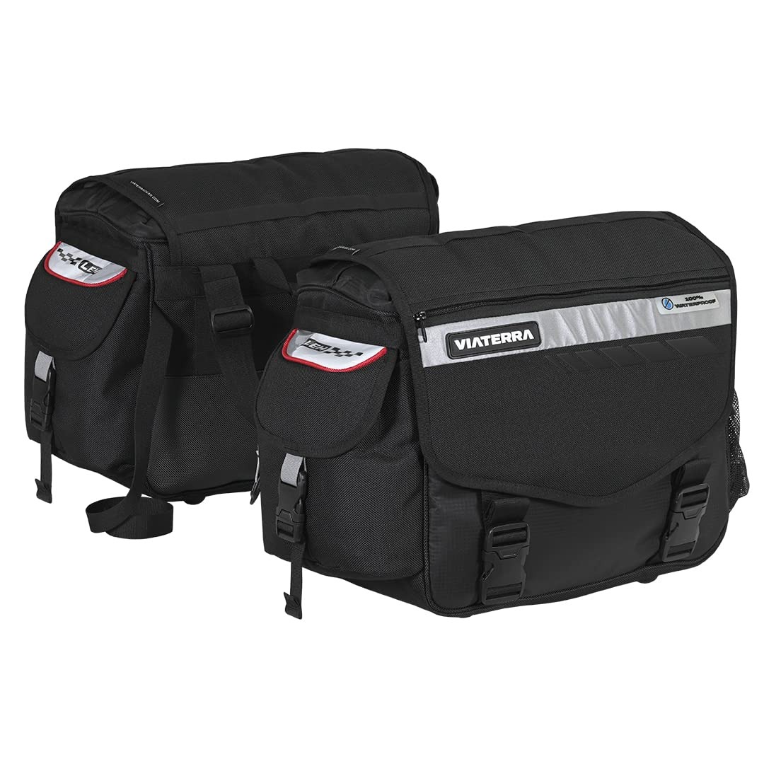 ViaTerra 100% Waterproof Leh Motorcycle Saddlebags for Straight exhausts (70 LTR)