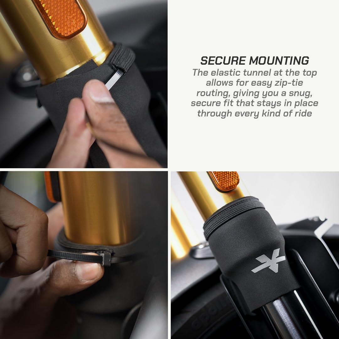 ViaTerra Universal Motorcycle Front Fork Sleeves Cover for Upside Down Forks - Image 4
