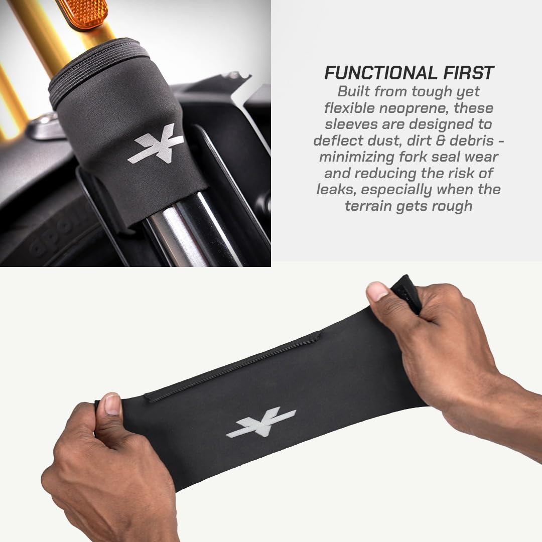 ViaTerra Universal Motorcycle Front Fork Sleeves Cover for Upside Down Forks - Image 5