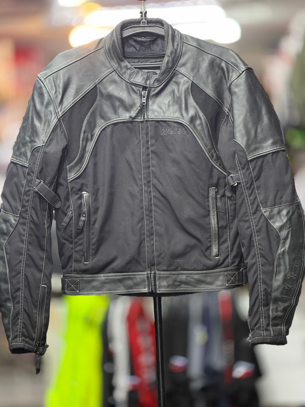 WEISE LEATHER PLUS MESH RIDING JACKET WITH LEVEL 2 PROTCTION SIZE XL 44 chest