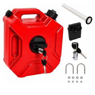 Universal 5 Liter Fuel Jerry Can With Lock and Cap For Motorcycle RED