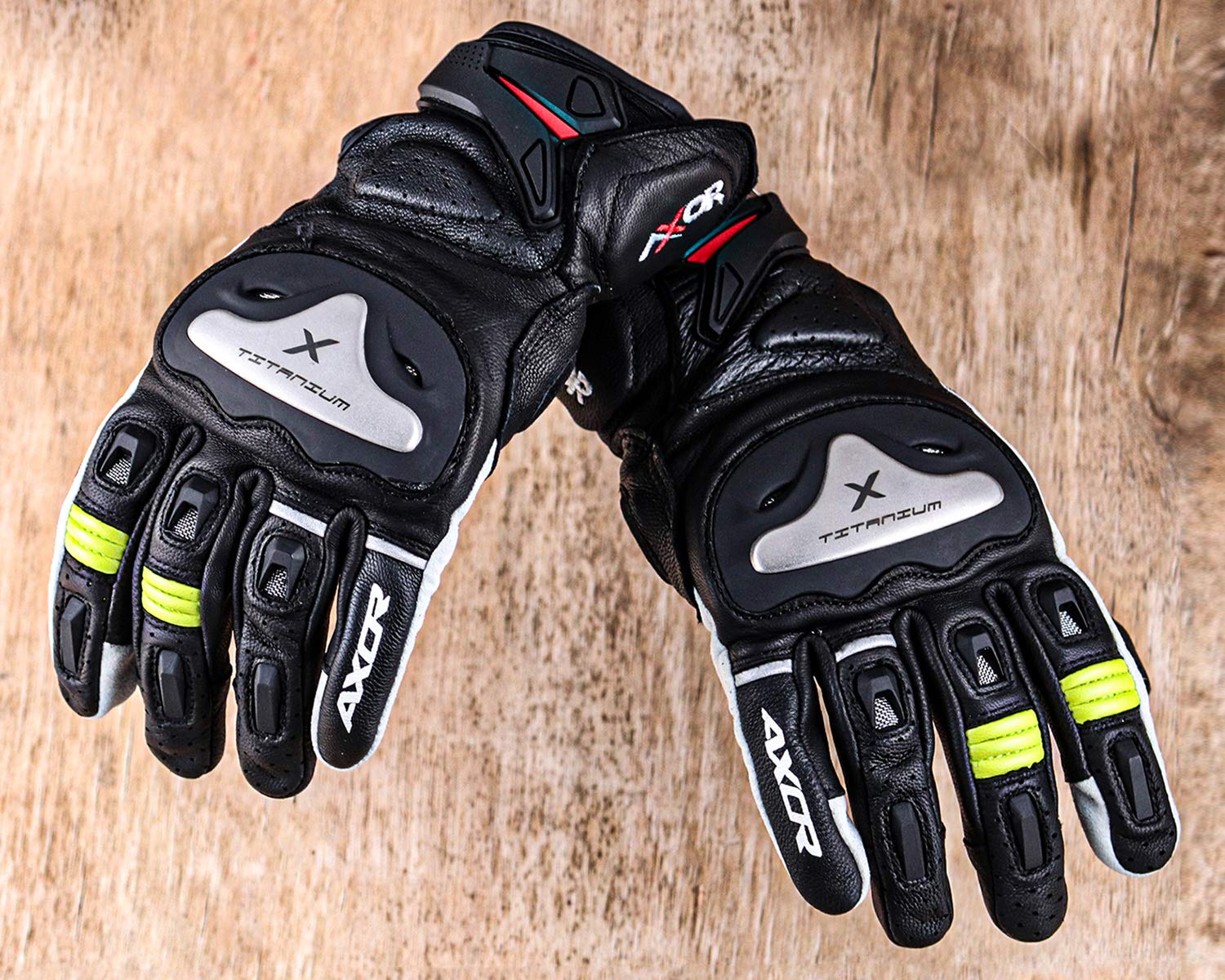 Axor Ventura Black Neon Green Riding Gloves-M