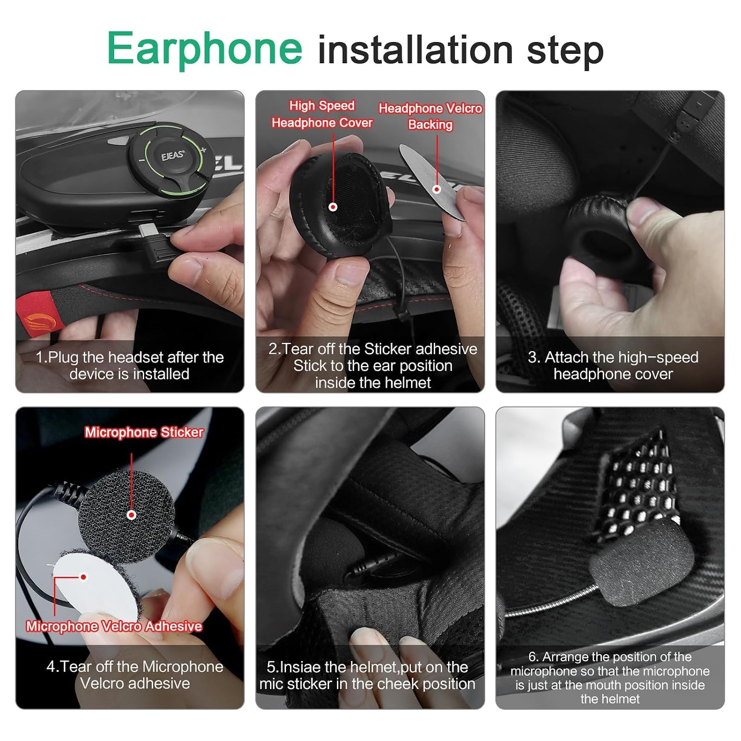SolaMr Q8 Motorcycle Helmet Bluetooth Headset, 230hours Standby, 6 Riders Mesh Communication Systems with Audio Multitasking, Music Sharing, Noise Cancellation, FM Radio, Loud Interphone -2 Pack - Image 8