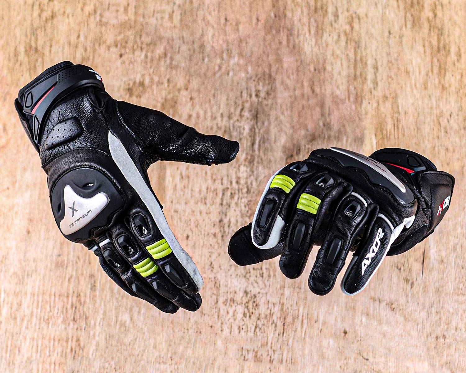 Axor Ventura Black Neon Green Riding Gloves-M - Image 3