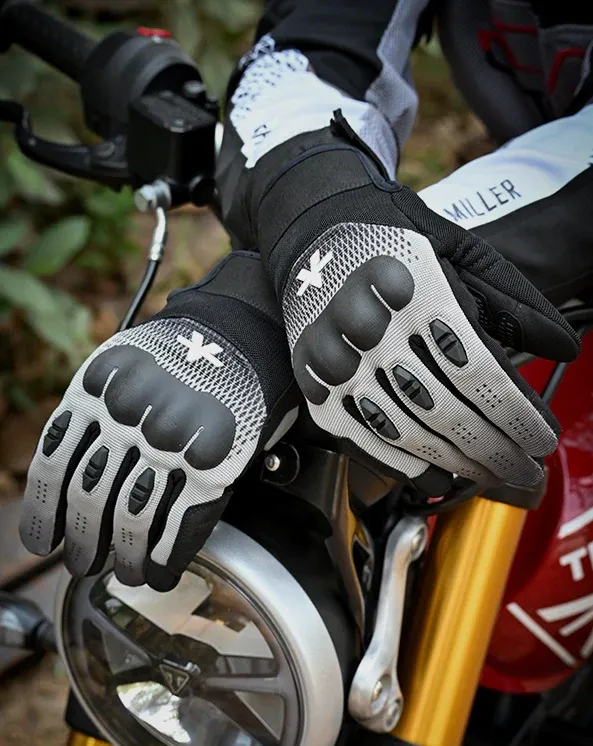 Viaterra Miller Urban Commute Motorcycle Riding Gloves (Grey) - Image 2