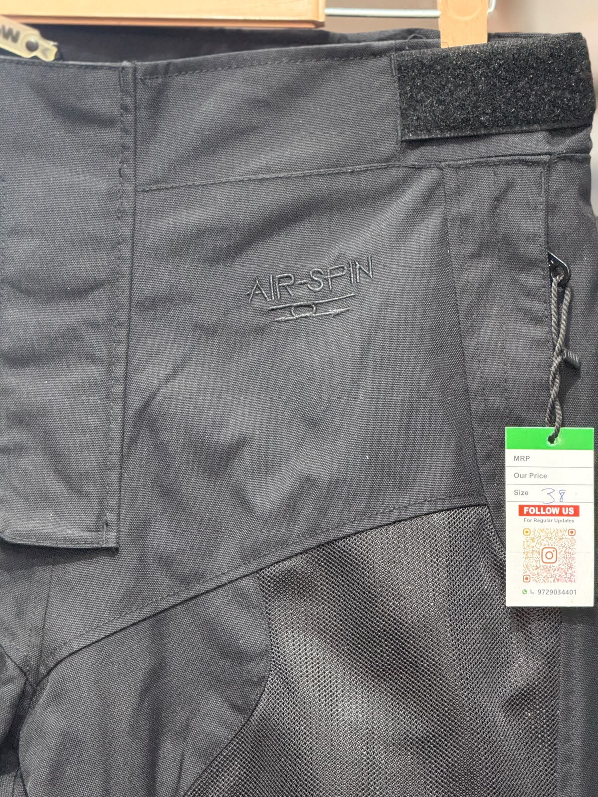 AIR SPIN MESH TOURING RIDING PANT WITH LEVEL 2 PROTECTION SIZE 38 WAIST - Image 2