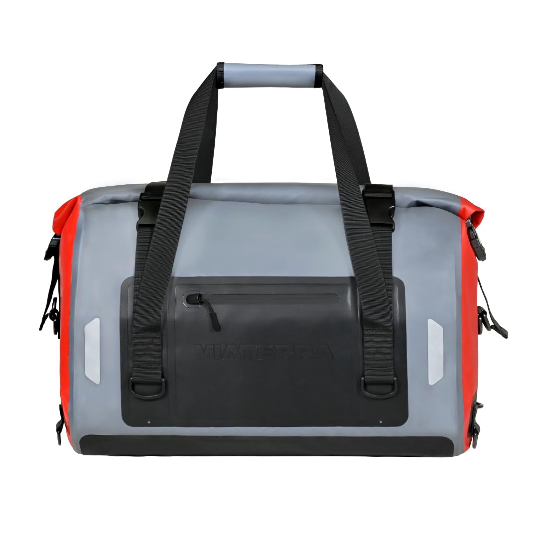 ViaTerra Universal Waterproof Drybag 55L Motorcycle Tailbag | Seam welded waterproof bag, No need for Raincover, Air Valve for easy packing, Roll top closure, No Saddle Stay/Rack Needed - Image 3