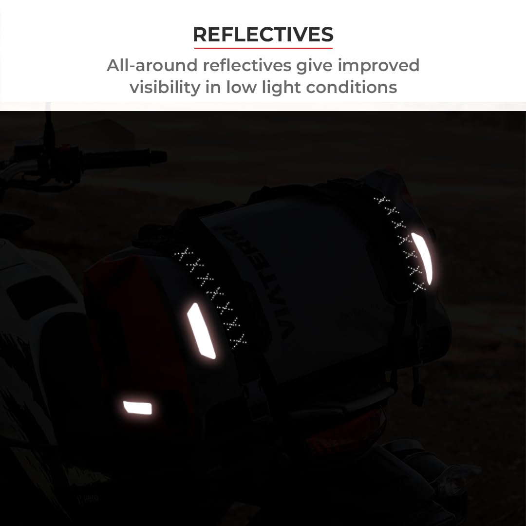 ViaTerra Universal Waterproof Drybag 55L Motorcycle Tailbag | Seam welded waterproof bag, No need for Raincover, Air Valve for easy packing, Roll top closure, No Saddle Stay/Rack Needed - Image 7