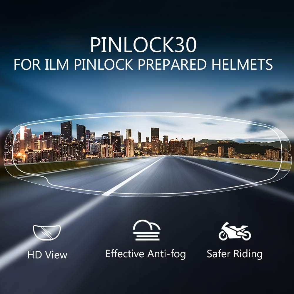 Pinlock 30 Clear Anti-Fog Motorcycle Helmet Visor Lens, Compatible with Axor Apex & SMK Typhoon Stellar Helmets - Image 5