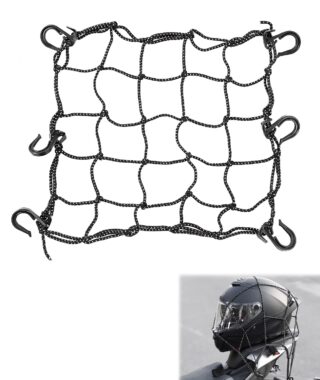 Bungee Net for Bike, Cargo Net for Bike Luggage with Elastic Cords, Secures Items on Motorcycles Bicycles Scooters, 30x30 cm Black Storage Net