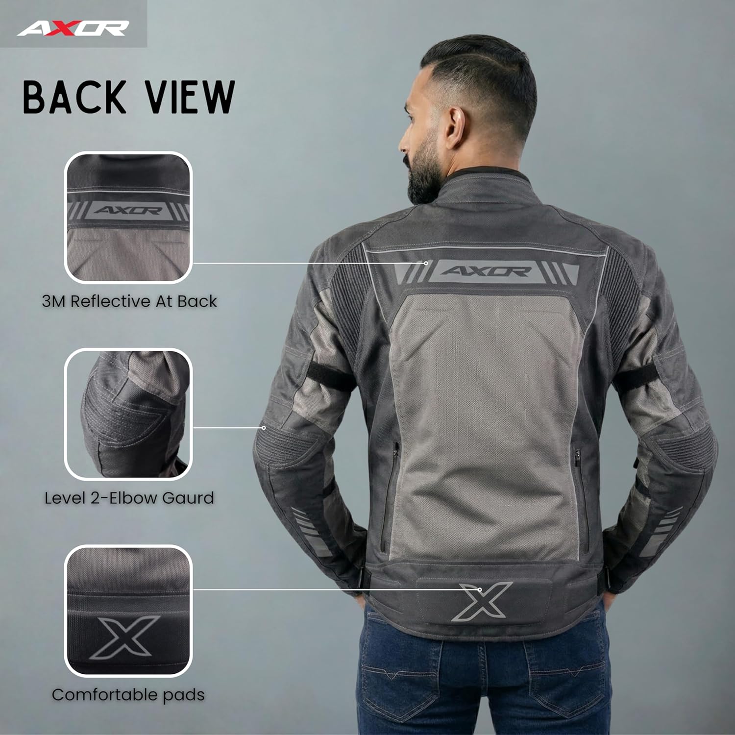 Axor Nimbuz Elite Riding Jacket Grey - Image 4