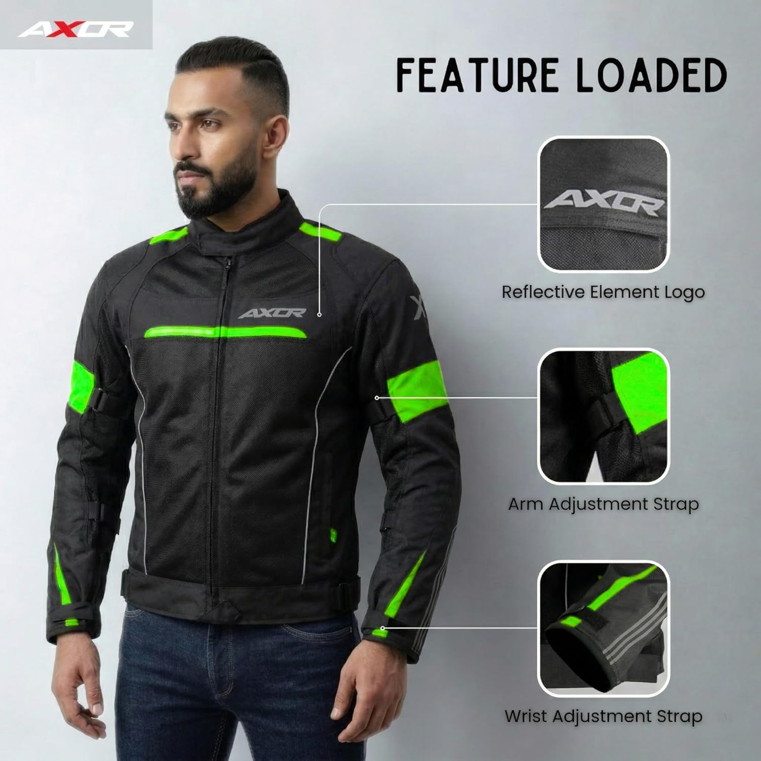 Axor Cruise 2 Jacket Black Neon Yellow - Image 3