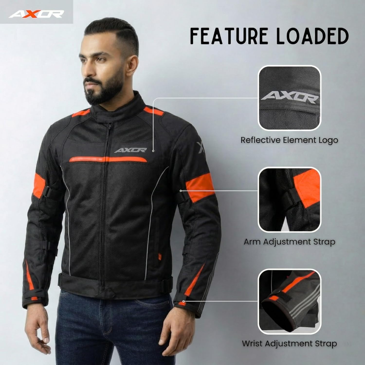 Axor Cruise 2 Jacket Black Orange - Image 3